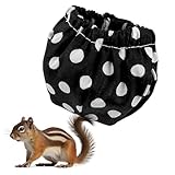 Amaezorx 1Pcs Washable Small Pet Diapers, Highly Absorbent Rabbit Hamster Ferret Chinchilla Squirrel Diapers for Gerbils Mice Degus, Reusable Belly Bands (Black)