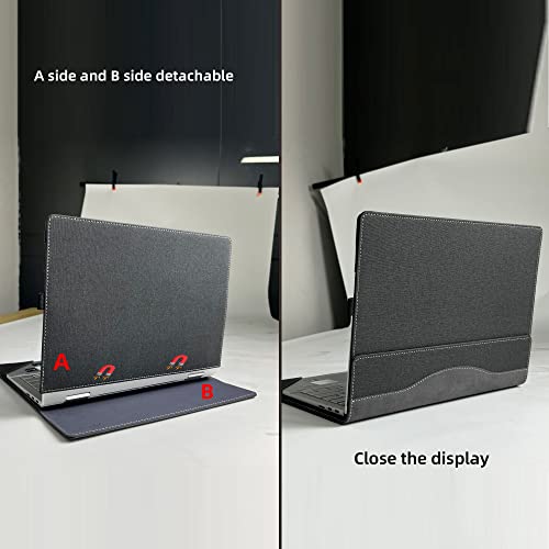 Laptop Cover for HP OmniBook X Laptop Next Gen AI PC - 14-fe0087nr |14-fe000|14-fe0097nr|14-fe0057nr|14-fe0058nr 14" PU Leather Inside Pocket Cover (Dark Gray) by VEVOOD - Image 4