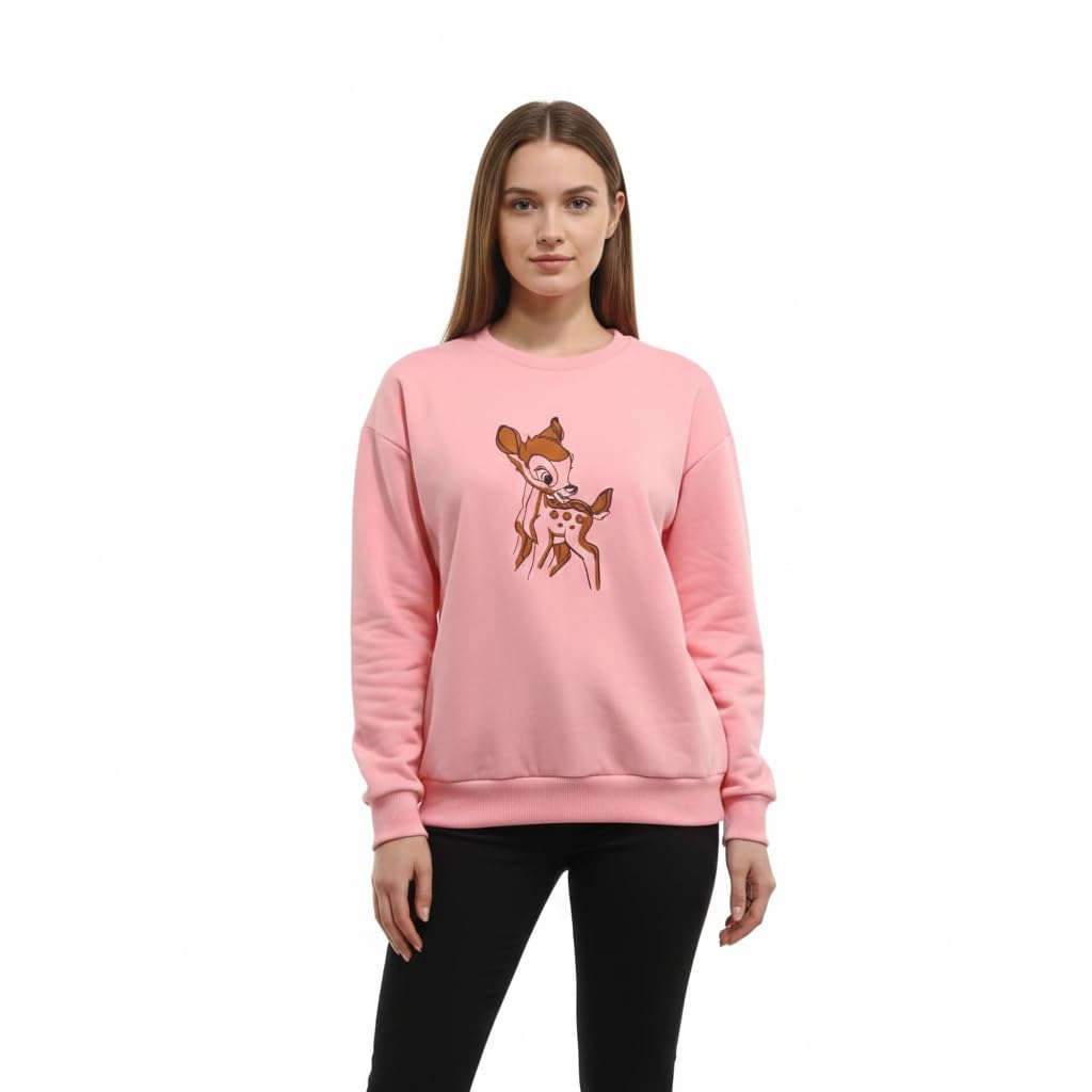 Amazon Brand – INKAST Women Boyfriend/Loose Fit Full Sleeve Drop Shoulder Loopknit Round Neck Sweatshirt | Warm & Stylish Winter Wear | Casual