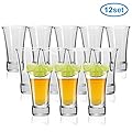 Shot Glass, RUCKAE 2-Ounce Shot Glasses with Heavy Base, Clear Shot Glasses Set of 12 (Cone Shaped)