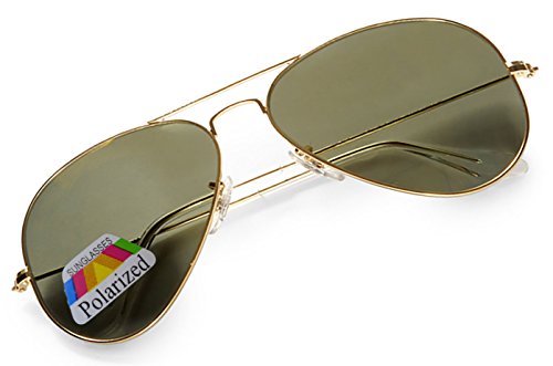 4sold Klassische Unisex Polarisierte Sonnenbrille in vielen Farbkombinationen (Schwarzes Gold)
