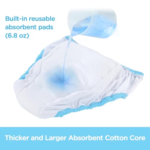 Image of Littleforbig Soft Silky Underwear Comfortable Washable Reusable Adult Training Pants - Little Trunks S Blue
