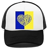 Vendax Ukraine Flag with Heart Kappe Baseball Rapper Cap
