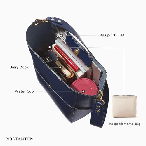 Image of BOSTANTEN Hobo Bags for Women Faux Leather Purses and Handbags Large Hobo Purse with Tassel (Purse-Sky Blue)