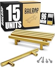 BAILROP Tiradores Dorados 96MM para Armarios, Cajo...