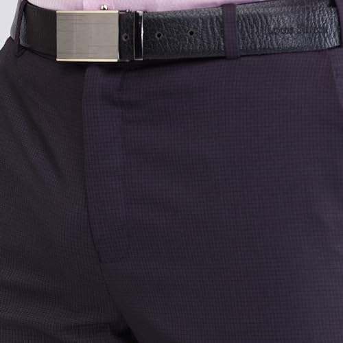 Image of Raymond Men Slim Fit Structure Pattern Polyester Blend Flat Front Formal Trouser