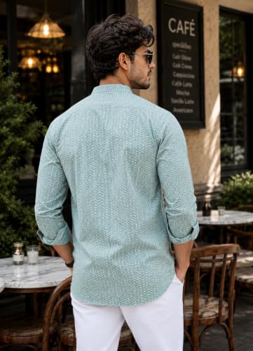 Image of Majestic Man Men's Cotton Regular Fit Short Printed Designer Kurta
