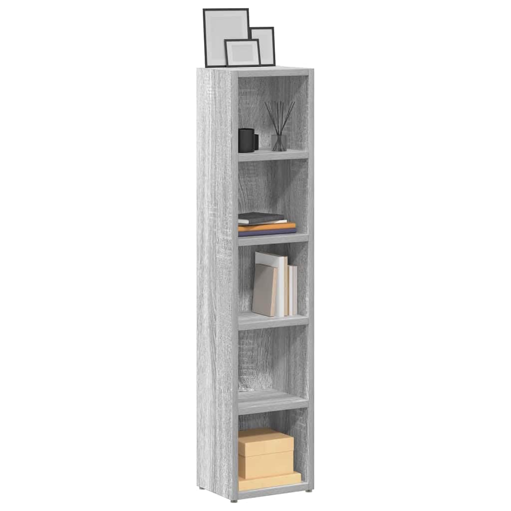 Sonoma - Set di 2 scaffali per CD, 21 x 16 x 93,5 cm, in materiale legno, con 5 scomparti per CD, DVD, supporto per vetrina multimediale, libreria