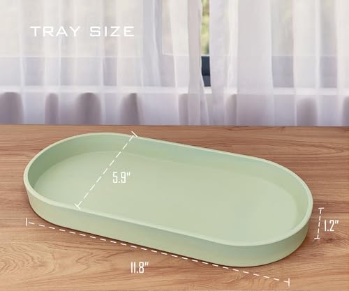 VCREATC Light Green Small Oval Tray 11.8", 3 Pack, Hard Plastic Organizer by VCREATC - Used condition - Image 6
