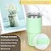 Temolulu 14 Oz Tumbler with Lid and Straw, 14 Oz Cup Keep Hot/Cold, Stainless Steel Vacuum Insulated Tumbler, Narrow Base for Easy Grip, BPA-Free, Light Green