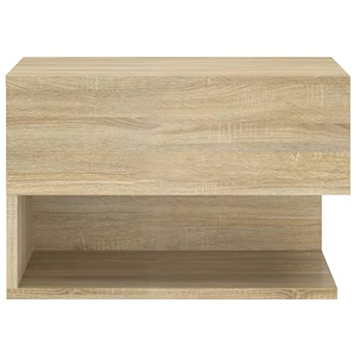 Meuble de chevet mural chêne Sonoma lot de 2 tables de nuit suspendues pour chambre - 8