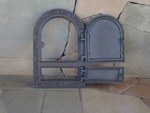 Tradehub Kachelofentür Ofentür Backofentür Pizzaofentür Holzbackofentür Steinbackofentür aus Gusseisen | Außenmaße: 325×485 mm | Öffnungsrichtung: rechts-4