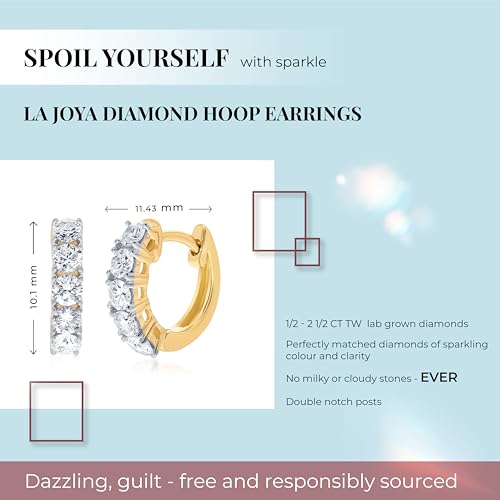 Lab Made Diamond Huggie Earrings in Real 14K Yellow Gold | Petite 1/2 CTTW Certified Women's Lab Created Diamond Earrings | Ideal Gift for Her3