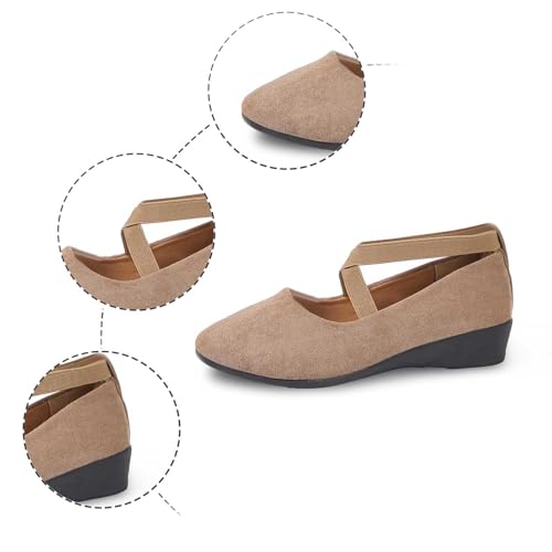 Round Toe Women Flat Shoes Slip On Girls Dress Black Ballet Flats Comfortable Lightweight Walking and Driving Shoes Ladies Elegant Flat Footwear Flexible for Comfort2