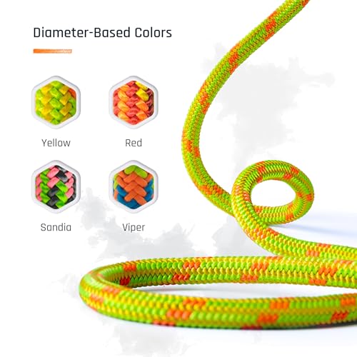 Pelican Rope Arborist Rope 11.8mm x 120Ft, USA Made High-Strength 24-Strands Static Climbing Rope - 5,400 lb Strength for Tree Climbing, Pulling, Outdoors & Swing - Viper, Tight Spliced Eye - Thumbnail 2