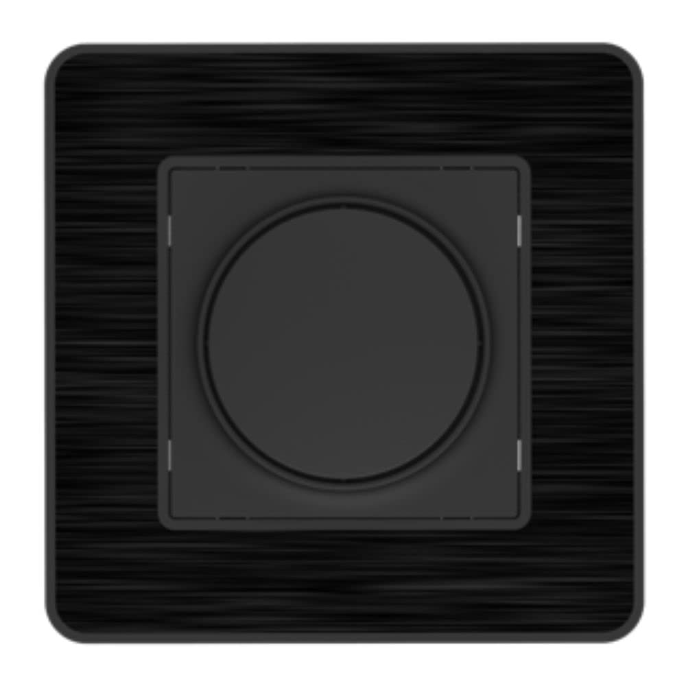 Variateur Rotatif Complet LED Zenitech 16A Interrupteur Kouro Métal Noir