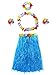 Produktbild NFACE Elastischer hawaiianischer Hula-Tänzer-Grasrock, blau, 40 cm, 5 Stück / Set für Kinder