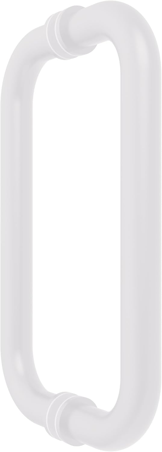 CRL 8" White (BM Series) Tubular Back-to-Back Pull Handle with Metal Washers