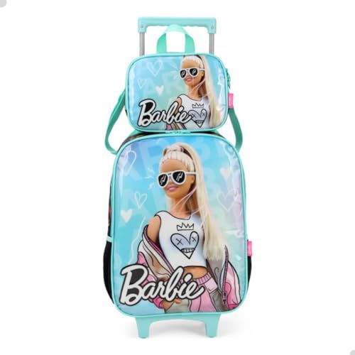 Mochila Infantil Com Rodinha Barbie G Verde 107082
