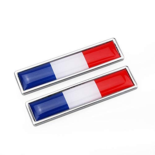 2pcs / 1 paire d'autocollants de voiture en métal drapeau France emblème 3D emblème national signes FR drapeau tricolore badge 58mm * 14mm taille Stickers graphiques pour voiture universelles