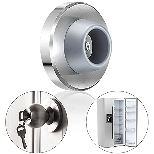 Concave Wall Door Stopper Door Bumper Stainless Steel Wall Protector Door Stops Wall Mount Flush Bumper With Grey Rubber Concave Door Knob Cover Stopper (Silver,4 Pieces) #TOP4