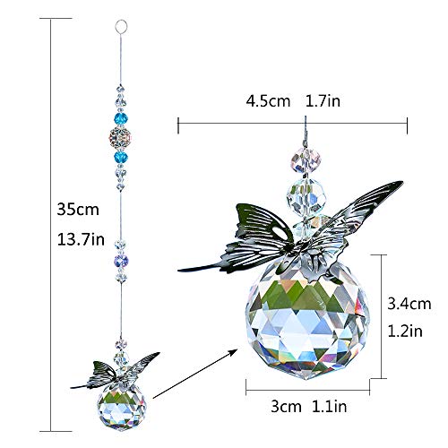 Weisipu 796AM3@#USS Crystal Hanging Decorations - Hanging Ornament Crystals Butterfly Suncatchers With Clear Crystal Ball For Home, Office, Garden Decoration thumb #7