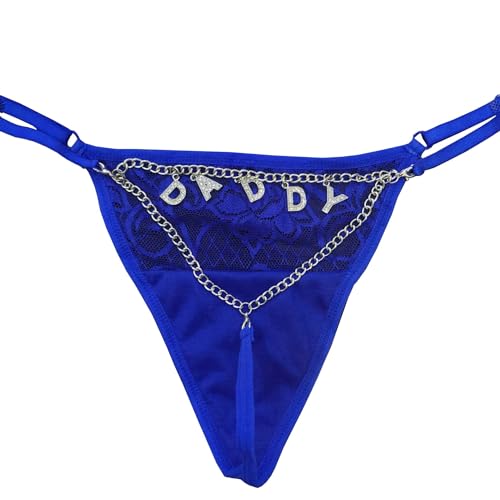 XGDesign Custom Thongs with Rhinestone Name Text for Women, Personalized Letters DIY Sexy G-strings Underwear Panties, Valentines Day Gifts for Wife, Girlfriend, Her, One Size Fits All