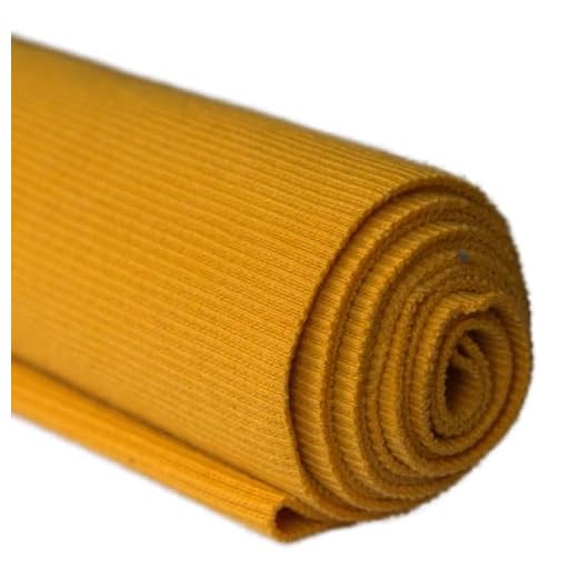 TinaKim Ribbed Knit Fabric, Sweatshirt Waistbands Collar Cuffs Trim Material (Yellow 101, 43x8in)