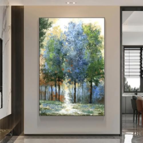 Art mural peinture à l'huile toile arbre vert XINBAO moderne