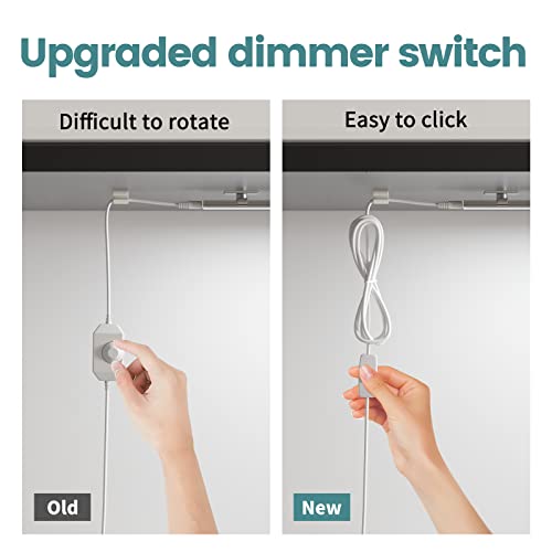 Asoko Under Cabinet Led Light Plug In, Dimmable Daylight White 4000K, 3 Pack 12 Inch Linkable Led Under Counter Lights For Kitchen, Shelf, Workbench, Cupboard, Upgrade Ul Listed Plug 12V, Uno-Lk 4500K #TOP3