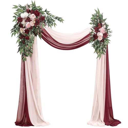 Floroom Arch Flowers with Drapes Kit (Pack of 4) -