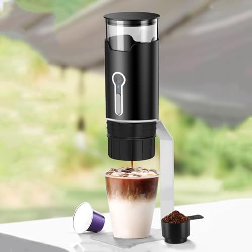 Cafetera Espresso Portátil 3 en 1, Cafetera Portátil con Calentador, Cafetera de Viaje para Camping, Oficina, Casa, RV