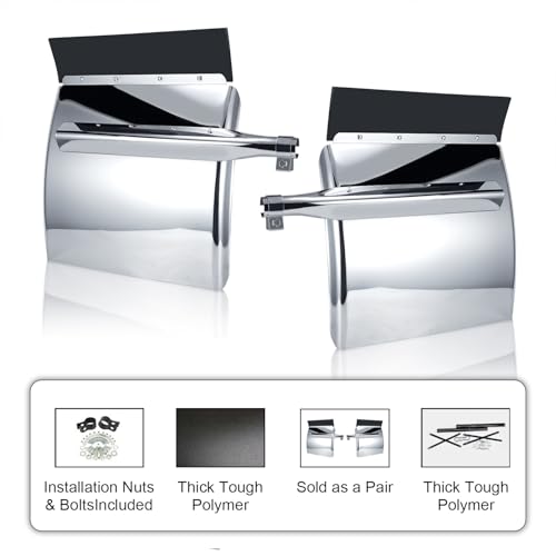 24" x 29" Semi Truck Fenders Fenders with Tube Bracket and Mounting Hardware Fit for Freightliner Kenworth Volvo Peterbilt Mack (Silver-2, 24" x 24") by Soundforge - Image 5