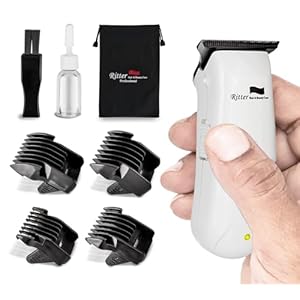 Ritter H&B.C Professional Balding Hair Trimmer, 0mm Beard Clippers Skull Shaver, 0.2mm Zero-Gapped Carbon-Steel T-Blade,Work Corded/Cordless, Powerfull 7w Power. Model F1-c