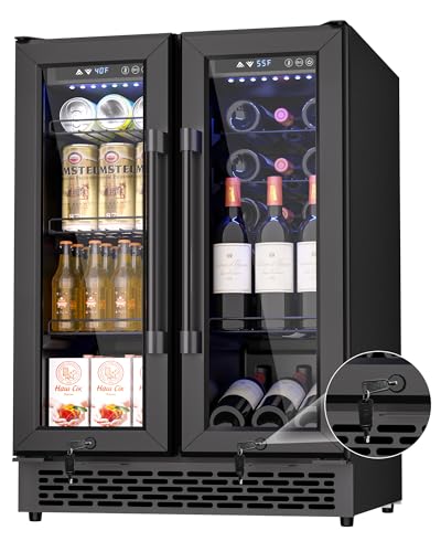Minorfun Dual Zone Beverage Refrigerator with Glass Door