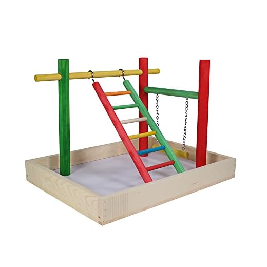 Penn-Plax Bird Life Wooden Playpen – Perfect for Conures, Ring Necks, Quakers, Amazons, and African Greys – Extra-Extra Large Size (Multicolor)