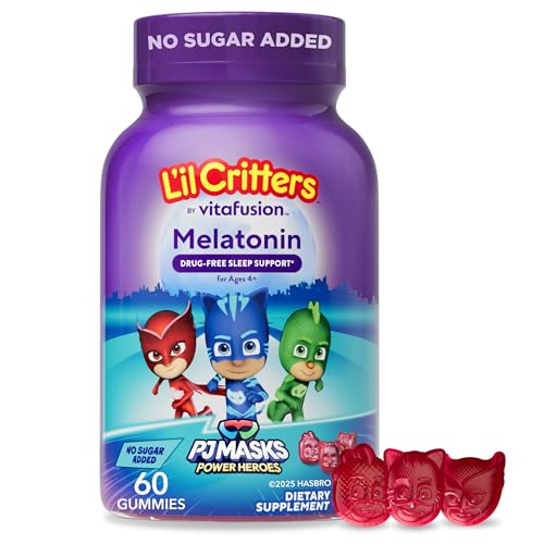 Lil Critters PJ Masks Power Heroes Kids Melatonin Gummy | 1mg | 60 Gummies
