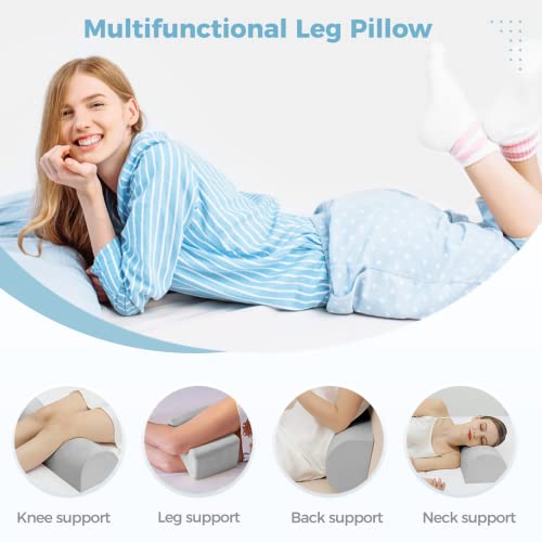 Cosyoo Upgraded Knee & Leg Pillow, Soft Memory Foam Leg Support Elevator Pillow-High Density Foam& Ergonomic Design For Feet, Legs, Knees, Waist, Back, Neck, Removable Cover-18.11×7.09 Inches #TOP3