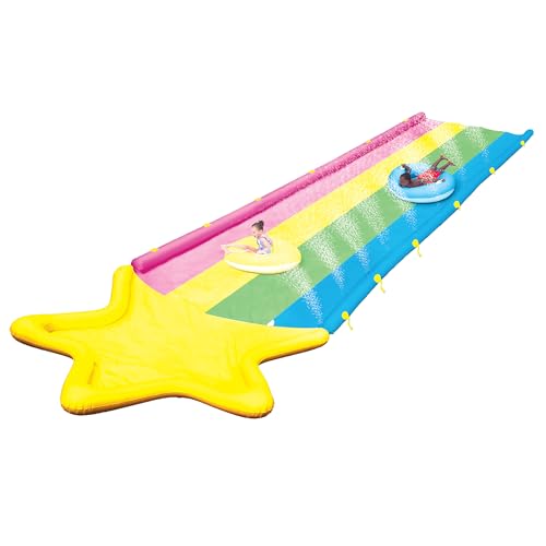 Wow Sports Rainbow Star Super - Inflatable Slip and Slide - Backyard Water Slide with Sprinkler for Kids and Adults - Tear Resistant - 40 ft x 8 ft