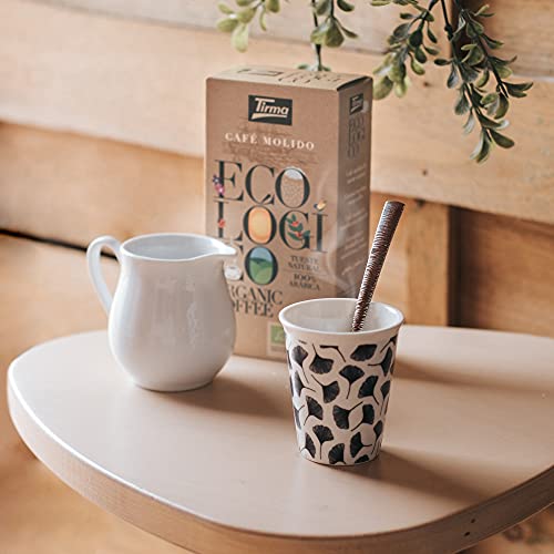 Tirma Bio gemahlene Mischung Kaffee 100% Arabica Reichhaltiger Geschmack und Aroma Reich an Antioxidantien für Cafetière French Press Filter Pour Over Tropfer Moka Pot Aeropress 250g