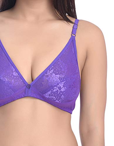 Image of Fashion Comfortz - Fashion Lingerie Set Cotton Bra Panties Set for Women|Bra Panty Set |Bra Panty Set for Women with Sexy|Undergarments|Lingerie Set for Women for Sexy Honeymoon| Purple