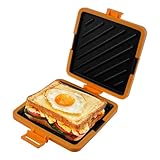 Machine à sandwichs pour micro-ondes - Batterie de cuisine sans fil en silicone - Technologie Heatwave - Plaque antiadhésive pour la cuisson de sandwichs croustillants (orange)