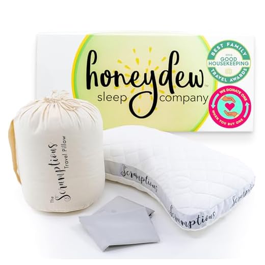 Honeydew Scrumptious Travel Pillow – Made in USA with Cooling Copper Gel Fill – CertiPUR Certified – Adjustable Travel Companion for Airplane & Traveling - Ergonomic Neck & Shoulder Support