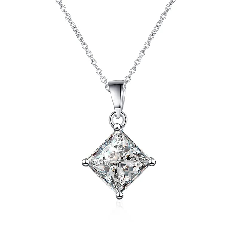 Collier Moissanite 2CT en argent massif, l'éclat du diamant sans ternir