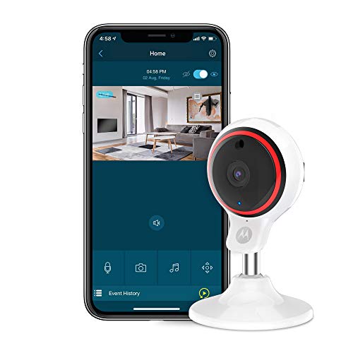 Motorola Focus 71 Full HD Draadloze binnencamera met digitale zoom en Wi-Fi Hubble Connected-app voor smartphones of tablets, Wit