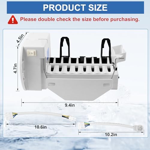WR30X10012 WR30X10093 Ice Maker Kit Replacement for G.E Hot.Point Ken.More Refrigerators GSS20IEMDWW GSS25JFMDWW, Replace WR30X10061 by TOMOON