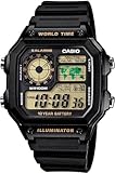 [カシオ] CASIO ワールドタイム World Time デジタル 腕時計 AE-1200WH-1BV ブラック ゴールド液晶 海外モデル [並行輸入品]