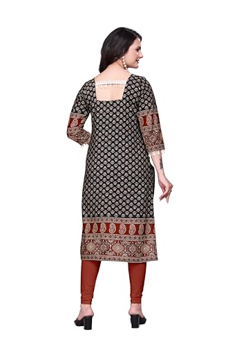 Image of Women's Pure Cotton Straight Fit Straight Cambric Jaipuri Printed Kurti