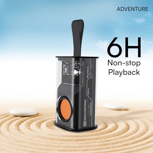 Image of HAPIPOLA Adventure Bluetooth Speaker Immersive Audio | Portable | Type c Charging | Built in mic | TWS Pairing Support | dustproof | handfree Calling | RGB Light | Light Weight 6 Hours Playback