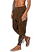 LVCBL Piratenhose Herren Wikinger Renaissance Mittelalter Kleidung Hose mit Taschen Braun M